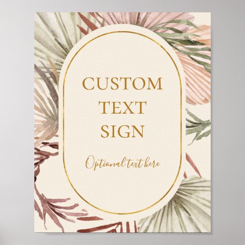 Boho Botanical  Ivory Cards  Gifts Custom Sign