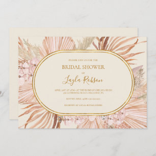 Boho Botanical Ivory Horizontal Bridal Shower Invitation