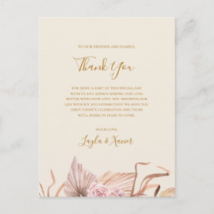 Boho Botanical   Ivory Thank You Reception Card