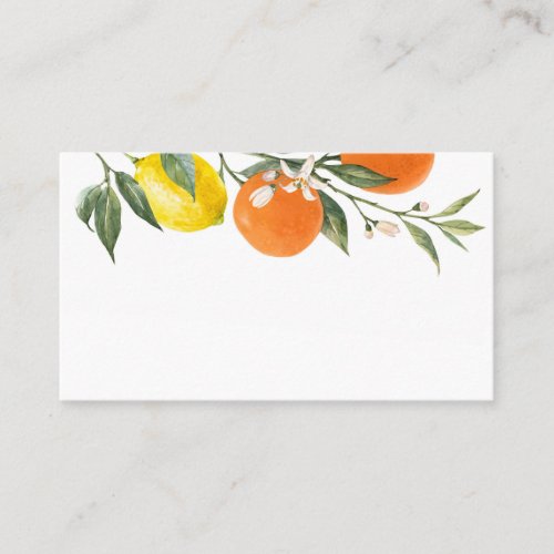 Boho Botanical Lemons and Oranges Wedding Place Card