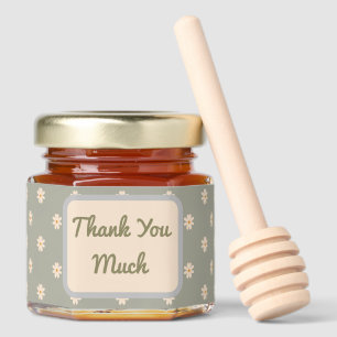 Boho Botanical Mini Honey Thank You Jar Favors