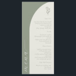 Boho Botanical Monogram Sage Green Wedding  Menu<br><div class="desc">Boho Botanical Monogram Sage Green Wedding Menu</div>