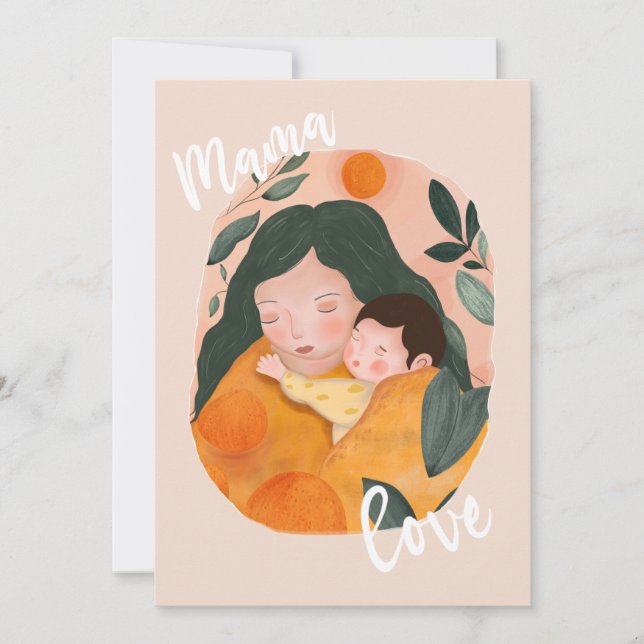 Boho Botanical Mother & Baby for Baby Shower Invitation (Front)