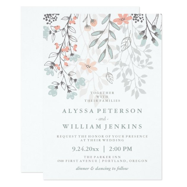 PM Botanical boho logo for wedding invitation.