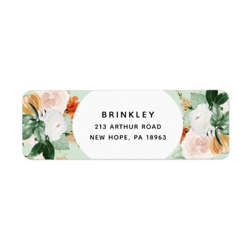 Boho Botanical Sage Green Floral Return Address Label