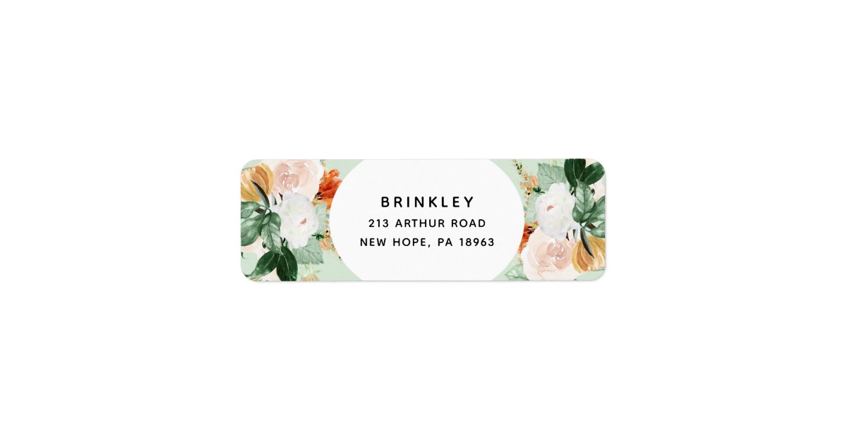 Sage Label Boho Botanical Sage Green Floral Return Address Label | Zazzle
