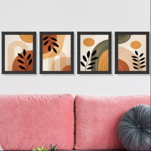 Boho Botanical Set of 4 Framed Wall Art