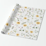 Boho Botanical Spring Wildflower Garden Wrapping Paper<br><div class="desc">Peaceful Spring Floral Pattern</div>