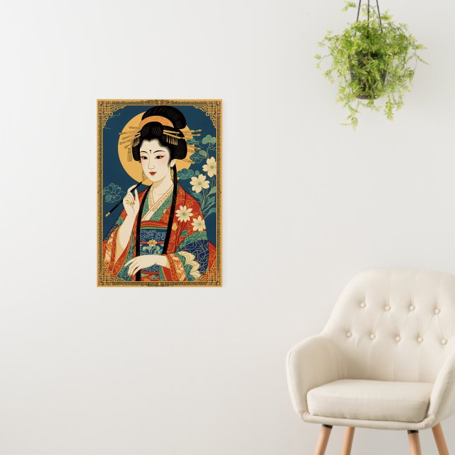 Boho Botanical Wall Art – Minimal Plant Poster (In Situ (Wall))