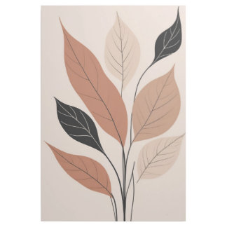 Boho Botanical Wall Art: Terracotta & Dark Tones Gallery Wrap