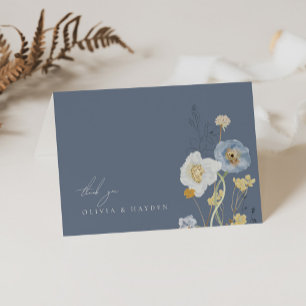 Boho Botanical Wedding Folded Thank You Card