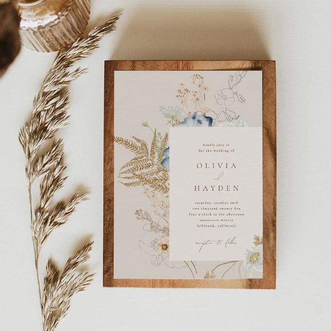 Boho Botanical Wedding Invitation (Creator Uploaded)