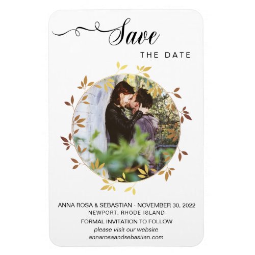 *~* Boho Botanical Wedding  PHOTO Save The Date Magnet