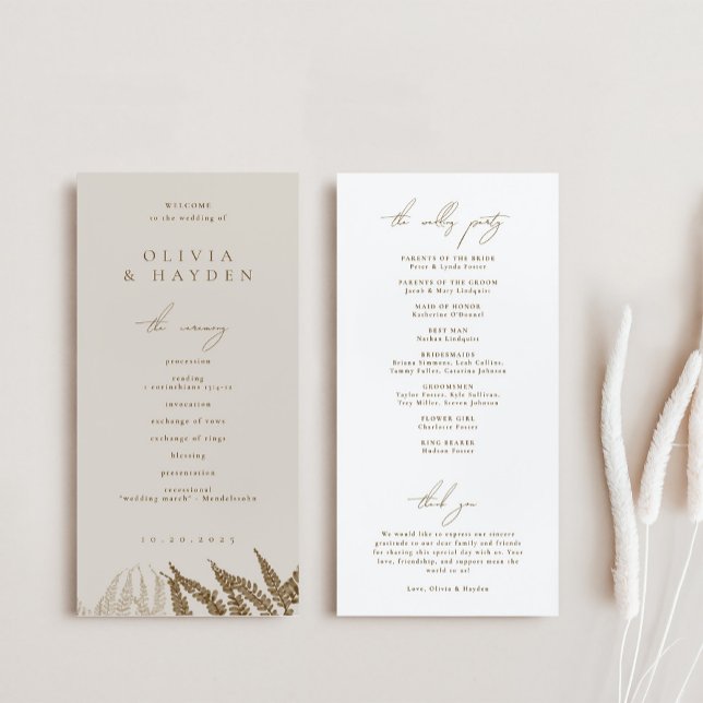 Boho Botanical Wedding Program (Creator Uploaded)