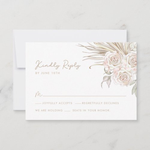 Boho Botanical Wedding RSVP Card