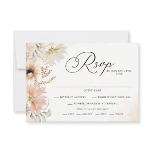 Boho Botanical Wedding RSVP Cards