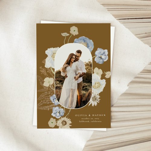 Boho Botanical Wedding Save the Date Card