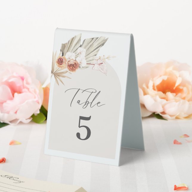 Boho Botanical Wedding Table Number Table Tent (In SItu (Wedding))