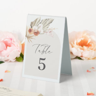 Boho Botanical Wedding Table Number Tent