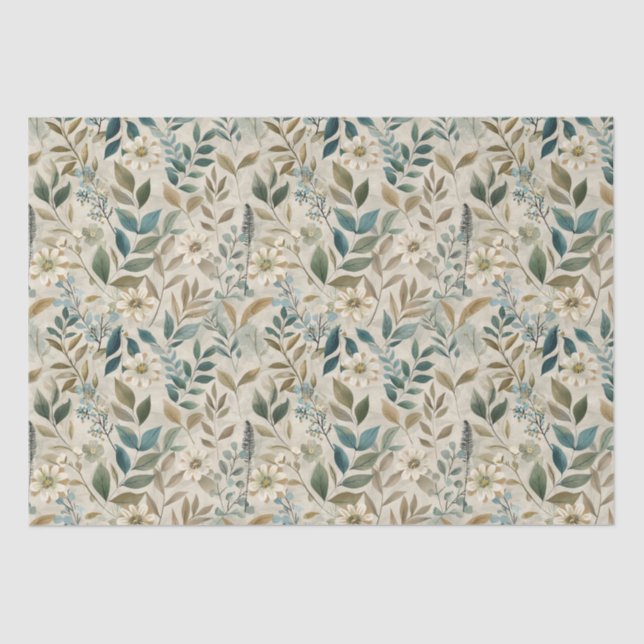 Boho botanical  wild flower  tissue paper (Front)
