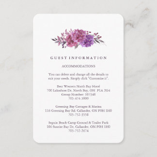 Boho Botanicals Guest Information Cards