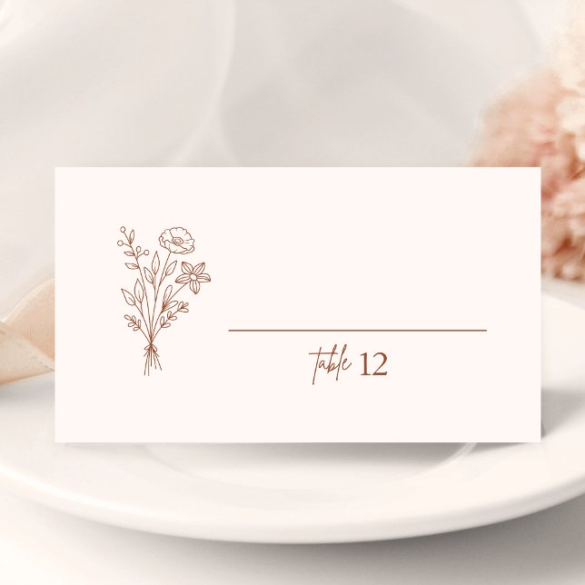 Boho Botanicals Terracotta Wedding Place Card      (Creator Uploaded)