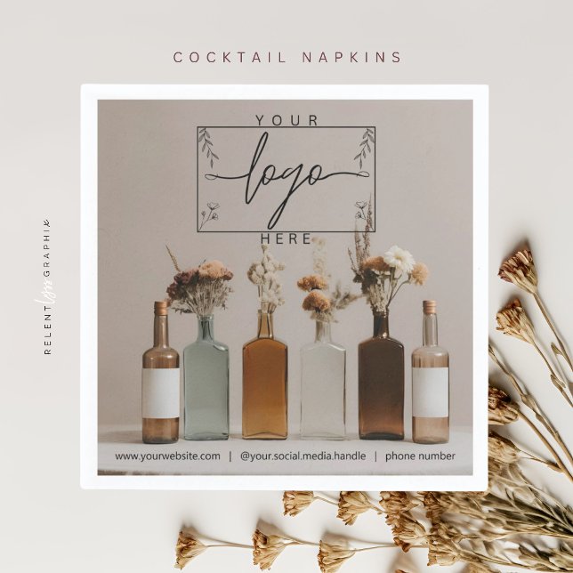 Boho Bottles | Flowers | Aesthetic Cocktail  Napkins (Creator Uploaded)