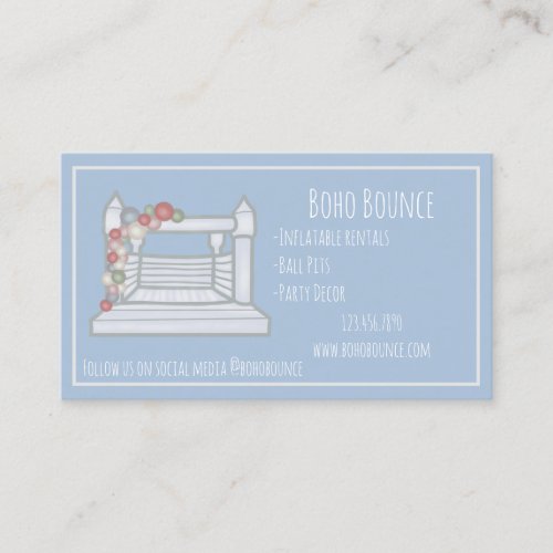 Boho Bounce Castle Inflatable Party Rentals Business Card