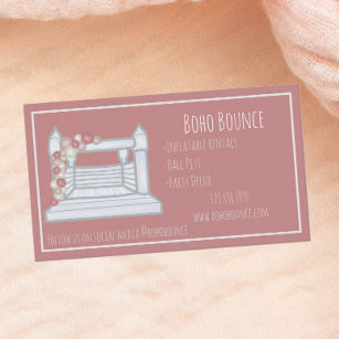 Boho Bounce House Inflatable Party Rentals Business Card