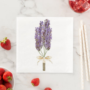 Boho Bouqet of Lavender Guest Paper Hand Towel Dinner Napkins