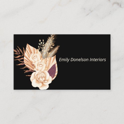 Boho Bouquet Interior Design Florist  Business Card