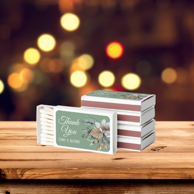 Boho Bouquet Wedding Favor Matches (Fully customizable wedding favor matches have coordinating items for your big day!)