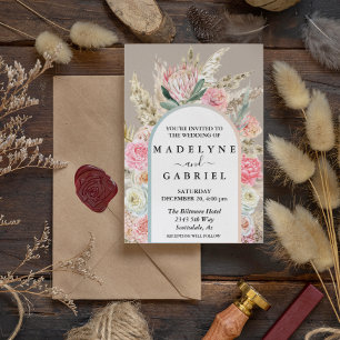 Boho Bouquets Pampas Grass Arch Frame Invitation