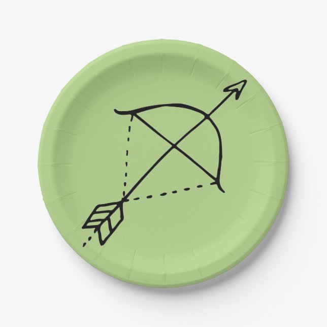 Boho Bow Doodle Paper Plates (Front)