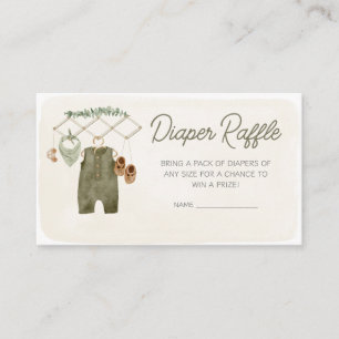 Boho Boy Baby Clothes Baby Shower Diaper Raffle Enclosure Card