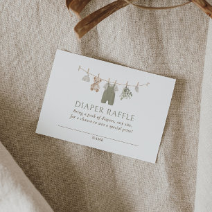 Boho Boy Baby Clothes Diaper Raffle Ticket Enclosure Card