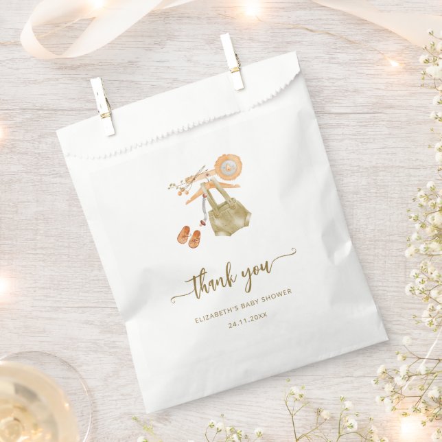 Boho Boy Baby Shower Favor Bag (Clipped)
