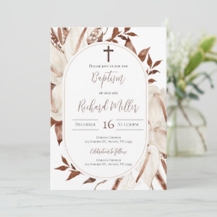Boho Boy Baptism Invitation