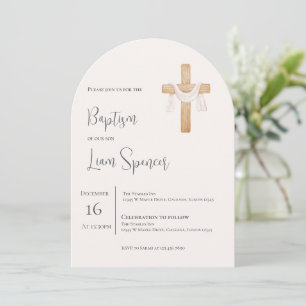 Boho Boy Baptism Invitation