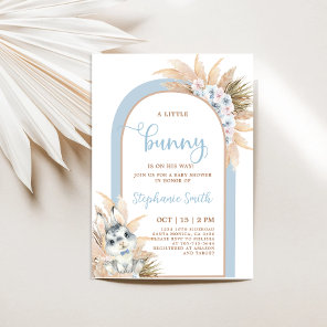 Boho Boy Bunny Baby Shower Invitation