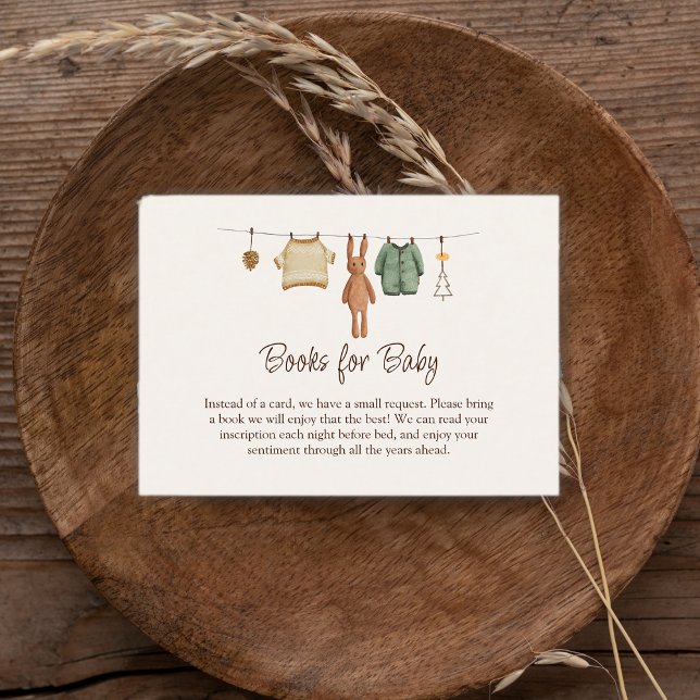 Boho Boy Clothes Baby Shower Books for Baby  Enclosure Card (Boho Boy Clothes Baby Shower Books for Baby Enclosure Card)