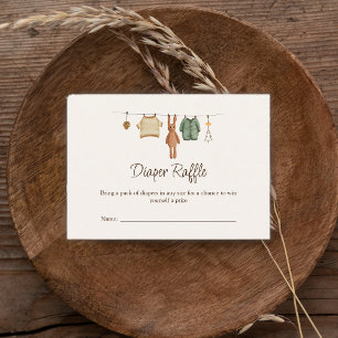 Boho Boy Clothes Baby Shower Diaper Raffle Enclosure Card
