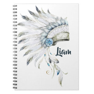 Boho Boy Feather Headdress Custom Journal