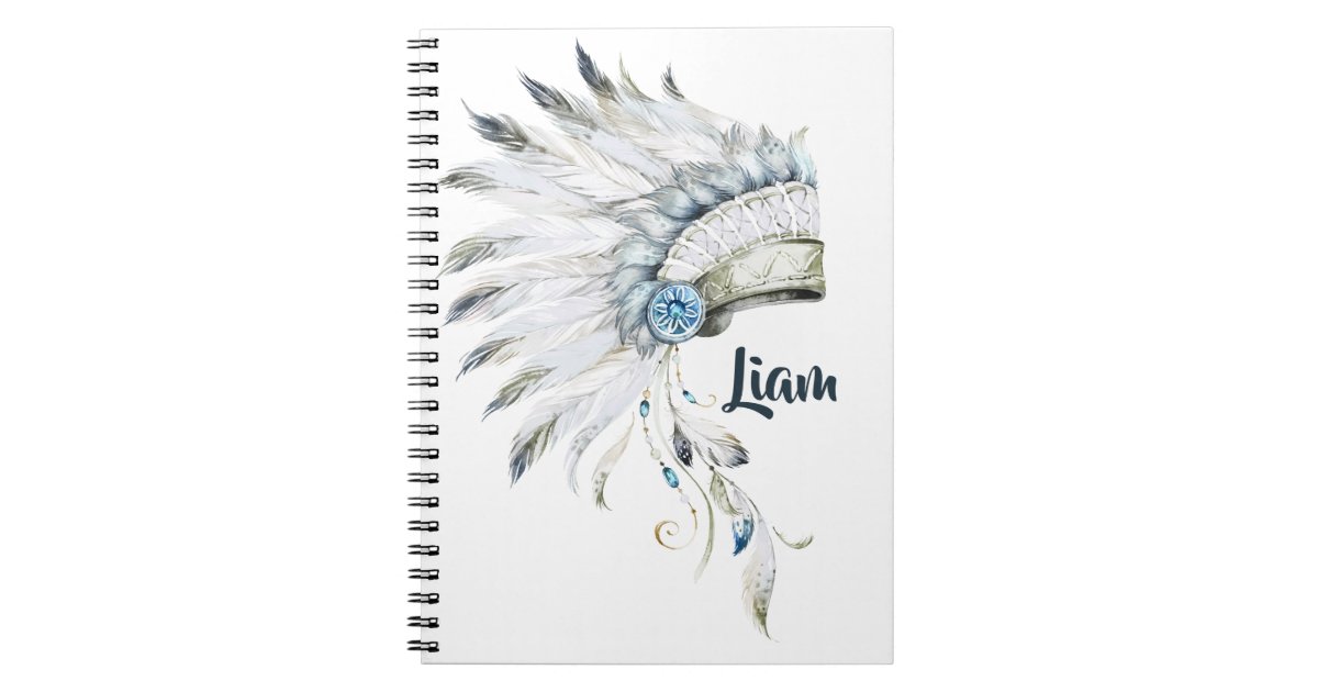 Boho Boy Feather Headdress Custom Journal