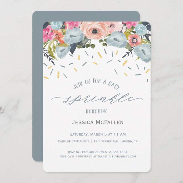 Boho Boy Sprinkle Baby Shower Invitation (Front/Back)