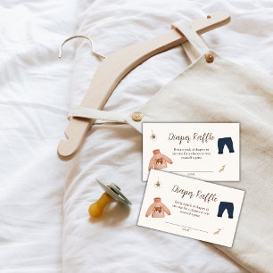 Boho Boy Winter Clothes Baby Shower Diaper Raffle Enclosure Card