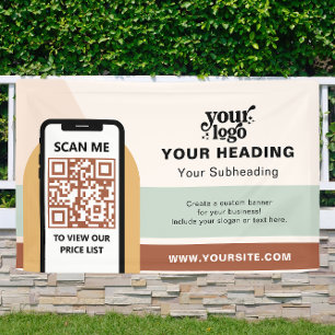 Boho Branding Professional Advertising QR Code Banner