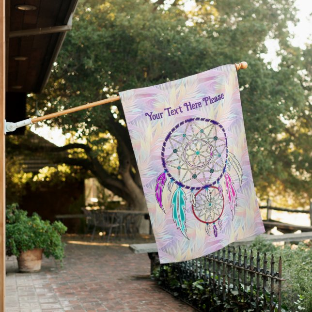 Boho Breeze Weatherproof Personalized House Flag (In SItu)