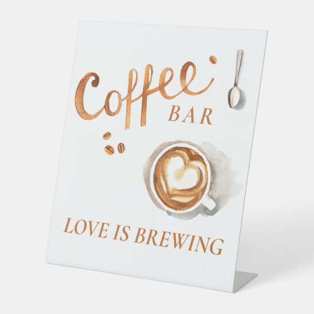 Boho Bridal Brunch - Coffee Bar Pedestal Sign (Front)