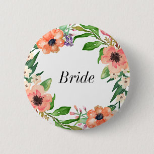 Boho Bridal Party Wedding Button
